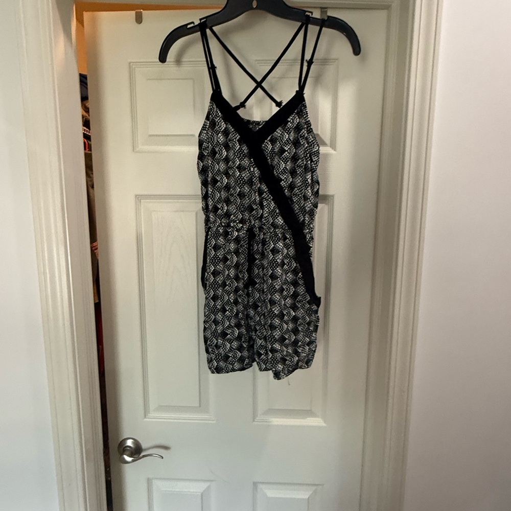 Xhilaration Black and White Geometric Mini Dress